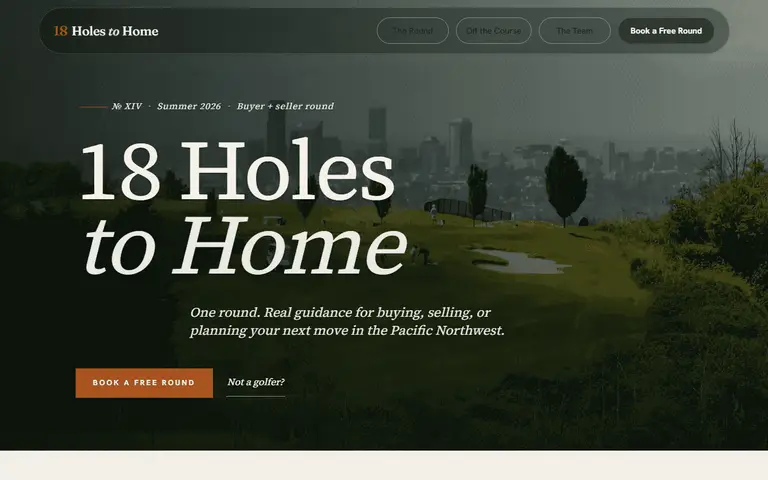 18 Holes to Home — golf-first real estate lead gen