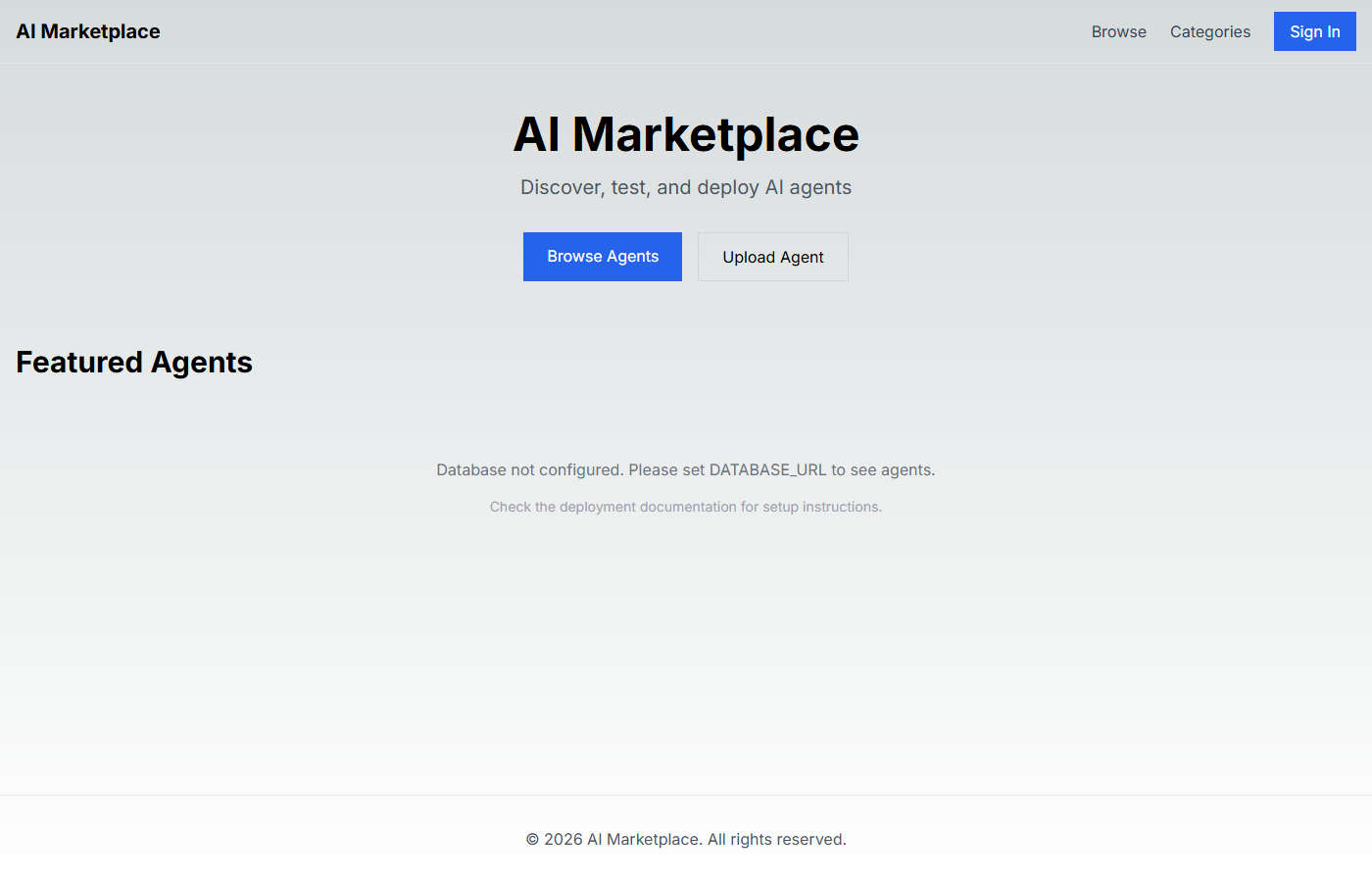 AI Marketplace — discover and deploy AI agents