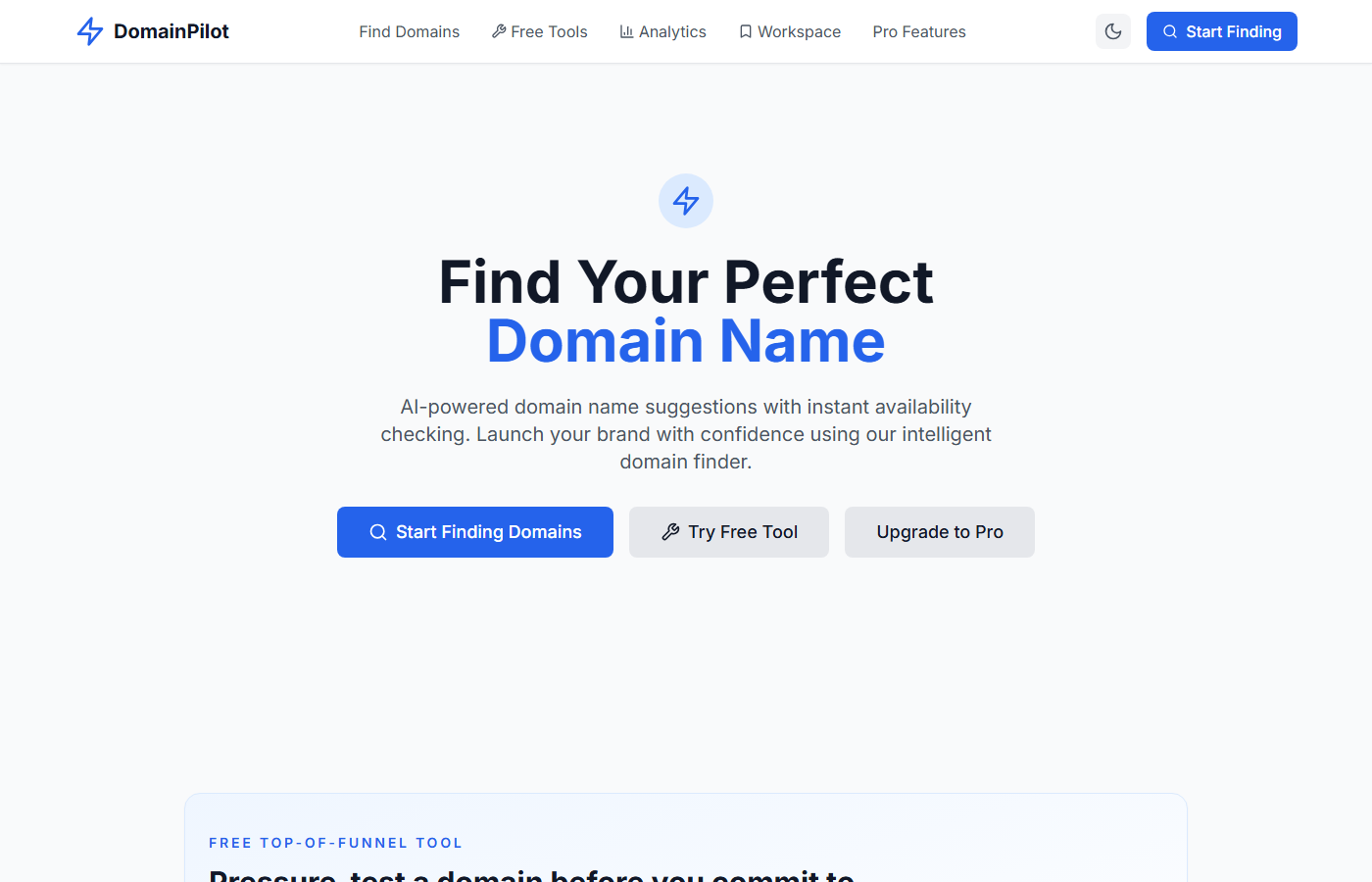 DomainPilot workspace preview
