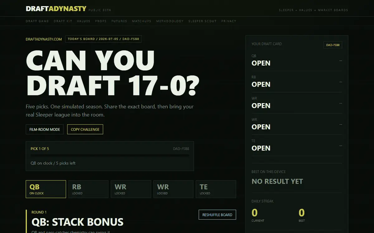 DraftADynasty project preview