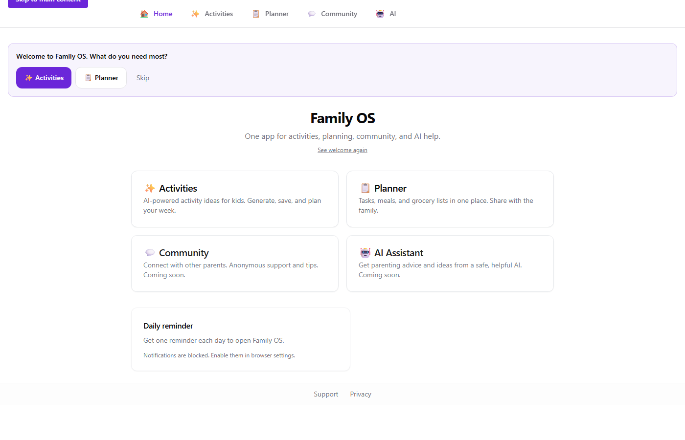 Family OS — household coordination
