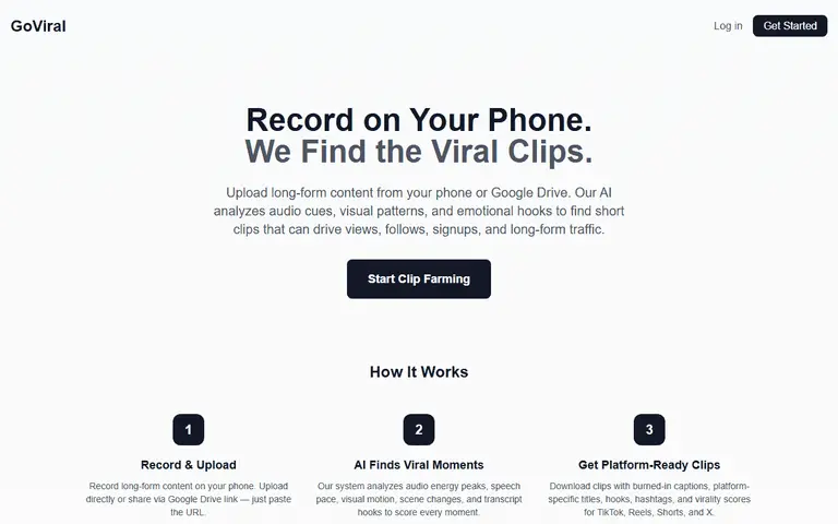 GoViral — long video to short clips